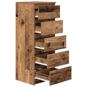 vidaXL Συρταριέρα με Συρτάρια Παλαιό ξύλο 37,5x35x99cm από Επεξ. Ξύλο 1 τεμ.