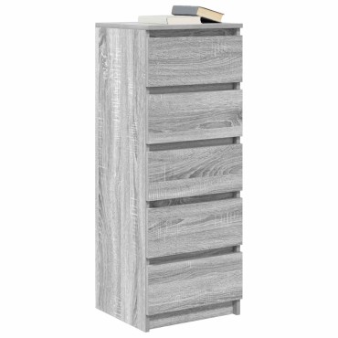 vidaXL Συρταριέρα με Συρτάρια Γκρι Sonoma 37,5x35x99cm από Επεξ. Ξύλο 1 τεμ.