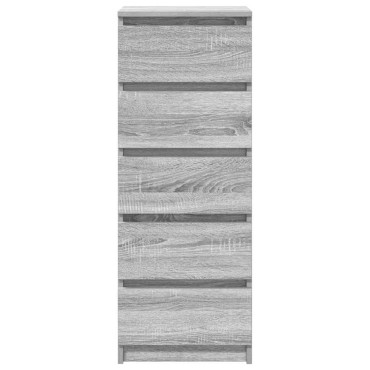 vidaXL Συρταριέρα με Συρτάρια Γκρι Sonoma 37,5x35x99cm από Επεξ. Ξύλο 1 τεμ.