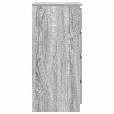 vidaXL Συρταριέρα με Συρτάρια Γκρι Sonoma 37,5x35x99cm από Επεξ. Ξύλο 1 τεμ.