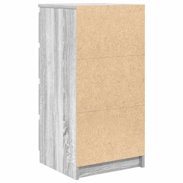 vidaXL Συρταριέρα με Συρτάρια Γκρι Sonoma 37,5x35x99cm από Επεξ. Ξύλο 1 τεμ.