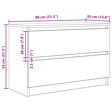 vidaXL Έπιπλο Τηλεόρασης Γκρι Sonoma 80x35x54cm από Επεξεργ. Ξύλο