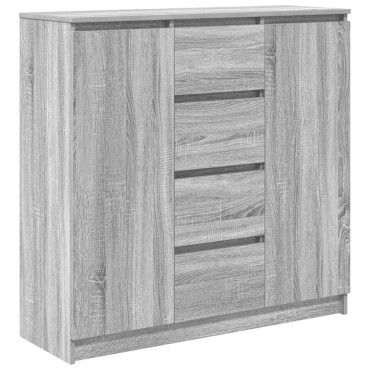 vidaXL Συρταριέρα με Συρτάρια Γκρι Sonoma 100,5x35x98,5cm Επεξ. Ξύλο 1 τεμ.