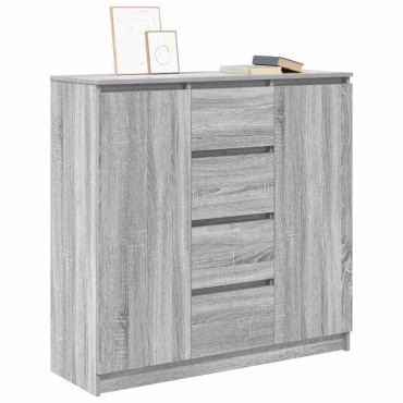 vidaXL Συρταριέρα με Συρτάρια Γκρι Sonoma 100,5x35x98,5cm Επεξ. Ξύλο 1 τεμ.