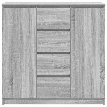 vidaXL Συρταριέρα με Συρτάρια Γκρι Sonoma 100,5x35x98,5cm Επεξ. Ξύλο 1 τεμ.