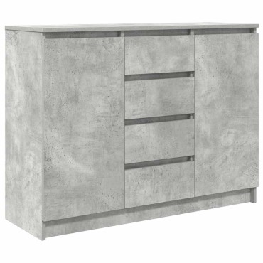 vidaXL Συρταριέρα με Συρτάρια Γκρι Σκυρ. 100,5x35x76cm Επεξ. Ξύλο 1 τεμ.