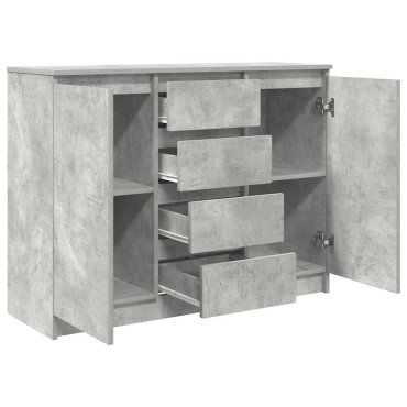 vidaXL Συρταριέρα με Συρτάρια Γκρι Σκυρ. 100,5x35x76cm Επεξ. Ξύλο 1 τεμ.