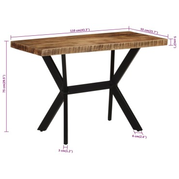 vidaXL Τραπεζαρία 110x55x75cm από Μασίφ Ξύλο Μάνγκο 1 τεμ.