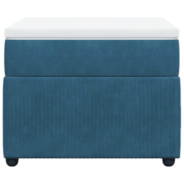 vidaXL Κρεβάτι Boxspring με Στρώμα Σκούρο Μπλε 90x200 εκ. Βελούδινο