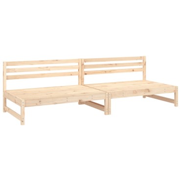 vidaXL Καναπέδες Κήπου Μεσαίοι 2 τεμ. Γκρι 120x80cm Μασίφ Ξύλο Πεύκου Διθέσιος