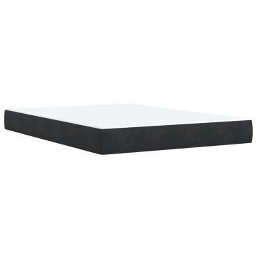 vidaXL Κρεβάτι Boxspring με Στρώμα Μαύρο 140x200cm Βελούδινο 1 τεμ. - Διπλό