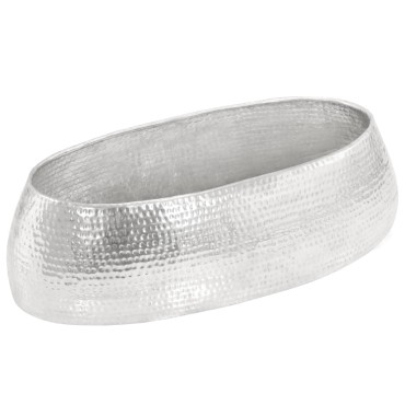 vidaXL Τραπεζάκι Σαλονιού Hammered Ασημί 100x50x28cm από Αλουμίνιο 1 τεμ.