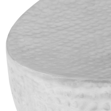 vidaXL Τραπεζάκι Σαλονιού Hammered Ασημί 100x50x28cm από Αλουμίνιο 1 τεμ.