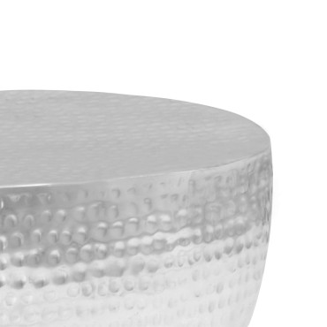 vidaXL Τραπεζάκι Σαλονιού Hammered Ασημί 100x50x28cm από Αλουμίνιο 1 τεμ.