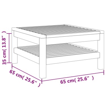 vidaXL Τραπεζάκι Σαλονιού 65x65x35cm από Μασίφ Ξύλο Ακακίας