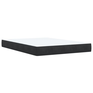 vidaXL Κρεβάτι Boxspring με Στρώμα Μαύρο 140x200cm Βελούδινο 1 τεμ. - Διπλό