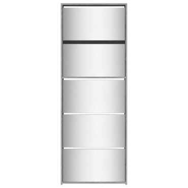 vidaXL Παπουτσοθήκη με Καθρέφτη 5 Επιπέδων Γκρι Sonoma 63x17x169,5cm