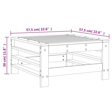 vidaXL Υποπόδιο Κήπου από Μασίφ Ξύλο Πεύκου 57,5x57,5x30cm 1 τεμ. Γωνιακός