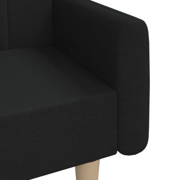 vidaXL Καναπές Κρεβάτι Διθέσιος Μαύρος Υφασμάτινος 220x84,5x69cm 1 τεμ.