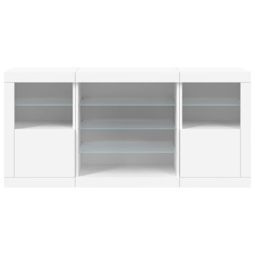 vidaXL Μπουφές με Φώτα LED Λευκός 142,5x37x67cm 1 τεμ.