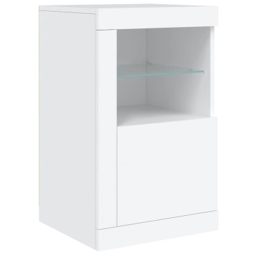 vidaXL Μπουφές με Φώτα LED Λευκός 142,5x37x67cm 1 τεμ.