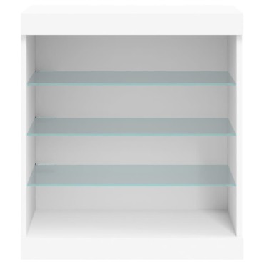 vidaXL Μπουφές με Φώτα LED Λευκός 60,5x37x67cm 1 τεμ.