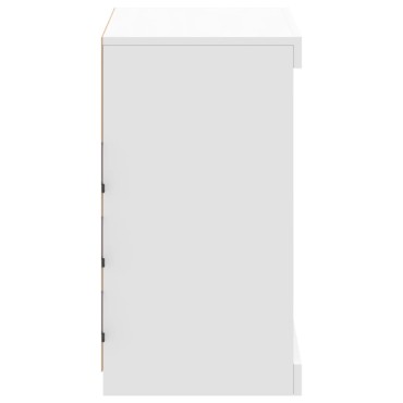 vidaXL Μπουφές με Φώτα LED Λευκός 60,5x37x67cm 1 τεμ.