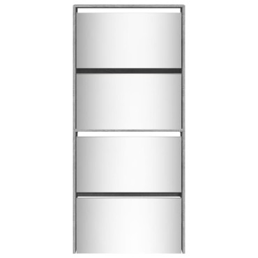 vidaXL Παπουτσοθήκη με Καθρέφτη 4 Επιπέδων Γκρι Sonoma 63x17x134cm