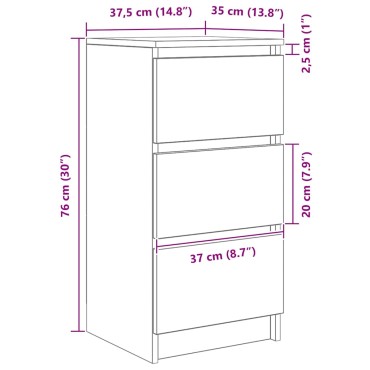 vidaXL Ντουλάπι Καπνιστή δρυς 37,5x35x76cm Κατασκευασμένο ξύλο 1 τεμ.