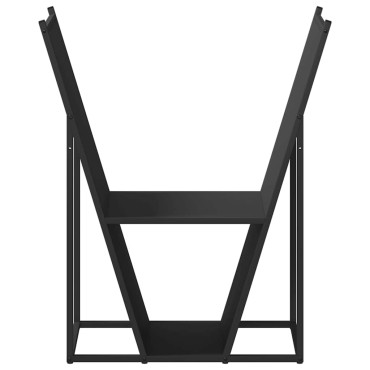 vidaXL Ράφι Καυσόξυλων Μαύρο 69,5x35x81 εκ. Χάλυβας ψυχρής έλασης