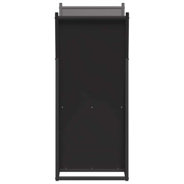 vidaXL Ράφι Καυσόξυλων Μαύρο 69,5x35x81 εκ. Χάλυβας ψυχρής έλασης