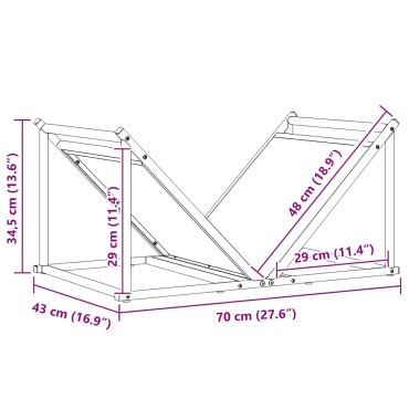 vidaXL Ράφι Καυσόξυλων Ανθρακί 70x43x34,5 εκ. Χάλυβας ψυχρής έλασης