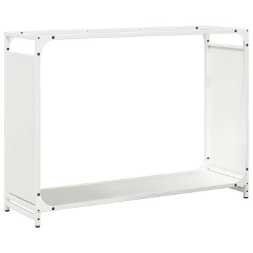 vidaXL Ράφι Καυσόξυλων Λευκό 90x28x65 εκ. Χάλυβας ψυχρής έλασης
