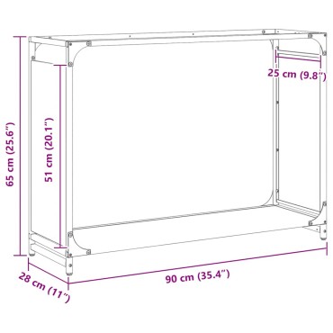 vidaXL Ράφι Καυσόξυλων Λευκό 90x28x65 εκ. Χάλυβας ψυχρής έλασης