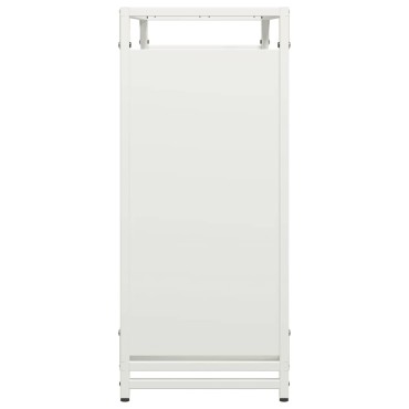 vidaXL Ράφι Καυσόξυλων Λευκό 90x28x65 εκ. Χάλυβας ψυχρής έλασης