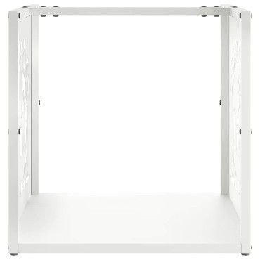 vidaXL Ράφι Καυσόξυλων Λευκό 40x40x40 εκ. Χάλυβας ψυχρής έλασης