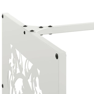 vidaXL Ράφι Καυσόξυλων Λευκό 40x40x40 εκ. Χάλυβας ψυχρής έλασης