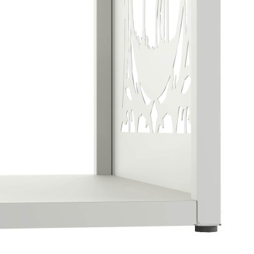 vidaXL Ράφι Καυσόξυλων Λευκό 40x40x40 εκ. Χάλυβας ψυχρής έλασης