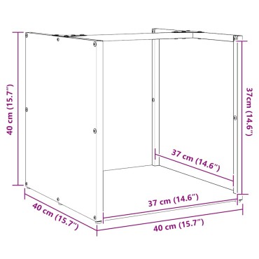 vidaXL Ράφι Καυσόξυλων Λευκό 40x40x40 εκ. Χάλυβας ψυχρής έλασης