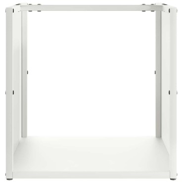 vidaXL Ράφι Καυσόξυλων Λευκό 40x40x40 εκ. Χάλυβας ψυχρής έλασης