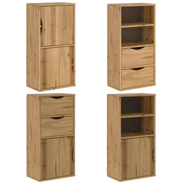 vidaXL Πλαϊνά ντουλάπια 4 τεμ. ODDA 40x24x79cm από Μασίφ Ξύλο Πεύκου