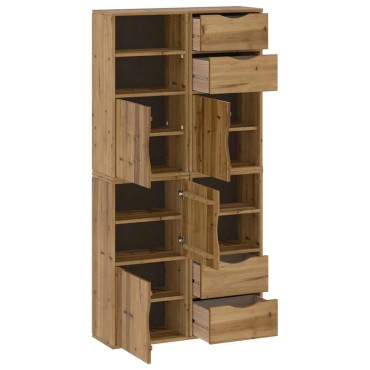 vidaXL Πλαϊνά ντουλάπια 4 τεμ. ODDA 40x24x79cm από Μασίφ Ξύλο Πεύκου