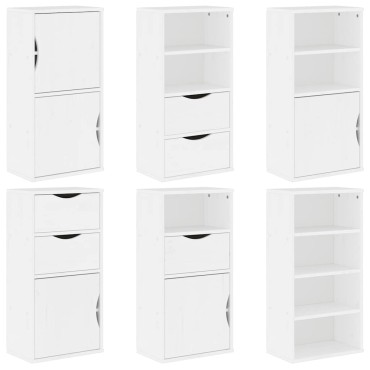 vidaXL Πλαϊνά ντουλάπια 6 τεμ. ODDA 40x24x79cm από Μασίφ Ξύλο Πεύκου