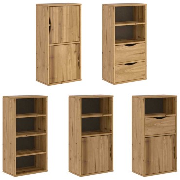 vidaXL Πλαϊνά ντουλάπια 5 τεμ. ODDA 40x24x79cm από Μασίφ Ξύλο Πεύκου