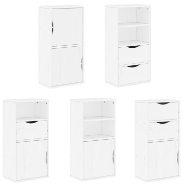 vidaXL Πλαϊνά ντουλάπια 5 τεμ. ODDA 40x24x79cm από Μασίφ Ξύλο Πεύκου