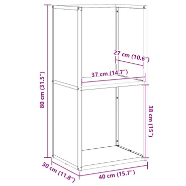 vidaXL Ράφι Καυσόξυλων Μαύρο 40x30x80 εκ. Χάλυβας ψυχρής έλασης