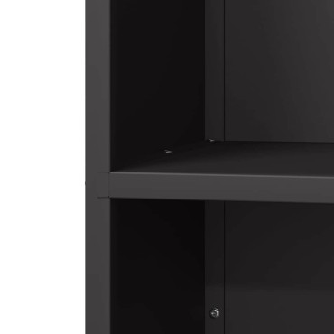 vidaXL Ράφι Καυσόξυλων Μαύρο 40x30x80 εκ. Χάλυβας ψυχρής έλασης