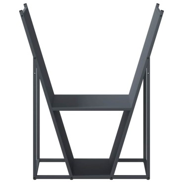 vidaXL Ράφι Καυσόξυλων Ανθρακί 69,5x35x81 εκ. Χάλυβας ψυχρής έλασης
