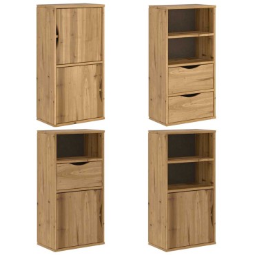 vidaXL Πλαϊνά ντουλάπια 4 τεμ. ODDA 40x24x79cm από Μασίφ Ξύλο Πεύκου