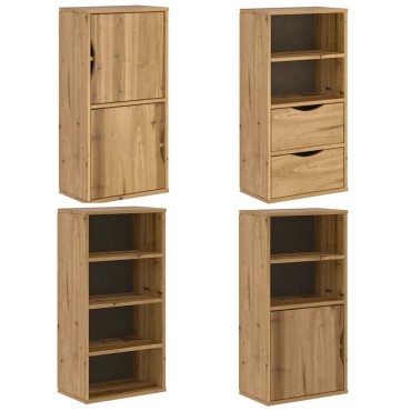 vidaXL Πλαϊνά ντουλάπια 4 τεμ. ODDA 40x24x79cm από Μασίφ Ξύλο Πεύκου